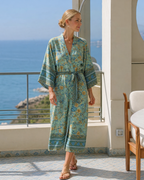 Miralyn | Floral Satin Wrap Lounge Robe
