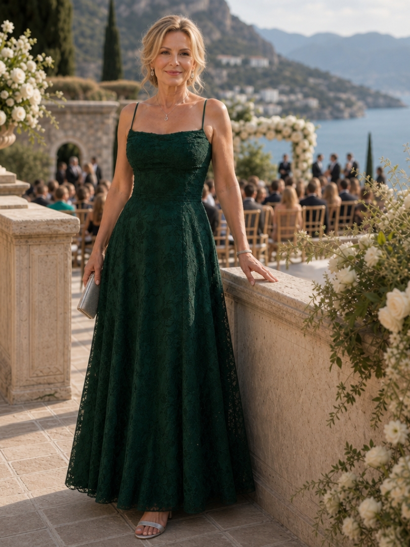 Valenne | Spaghetti Strap Full Lace Maxi Dress