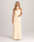 Fijem | Watercolor Floral One Shoulder Halter Maxi Dress