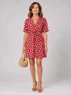 Newmal | Printed Button Front Mini Dress
