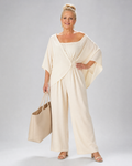Vemrina | Draped Off Shoulder Top And Wide Leg Pants Set