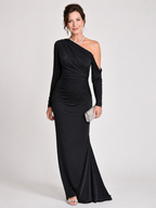 Saskia | One Shoulder Ruched Maxi Dress