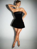 Noelle | Bold Modern Fold-Over Ultra Mini Dress