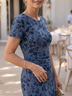 Sabella | Short Sleeve Crew Neck Midi Dress