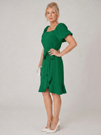 Ruosa | Short Puff Sleeve Side Tie Detail Mini Dress
