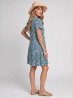 Meraki | Short Sleeve Tropical Print Knee Length Dress
