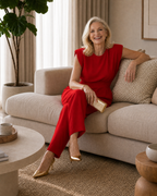 Zelmara | Draped Shoulder Tailored Wide Leg Jumpsuit
