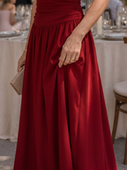 Zelene | Strapless Ruched Bodice Midi Dress