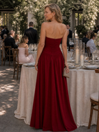 Zelene | Strapless Ruched Bodice Midi Dress