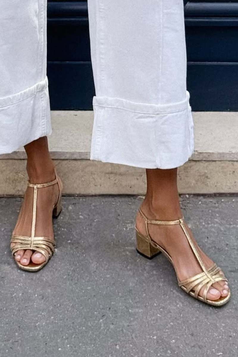 Metallic Heel Sandals