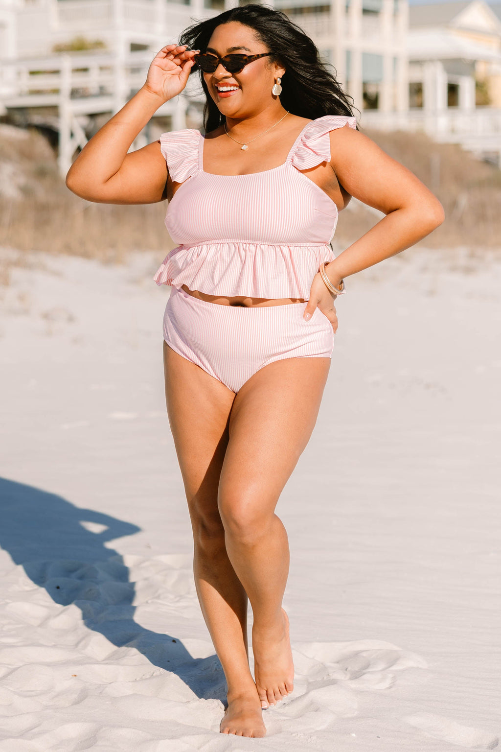 Breeze Through Paradise Tankini, Pink Stripe