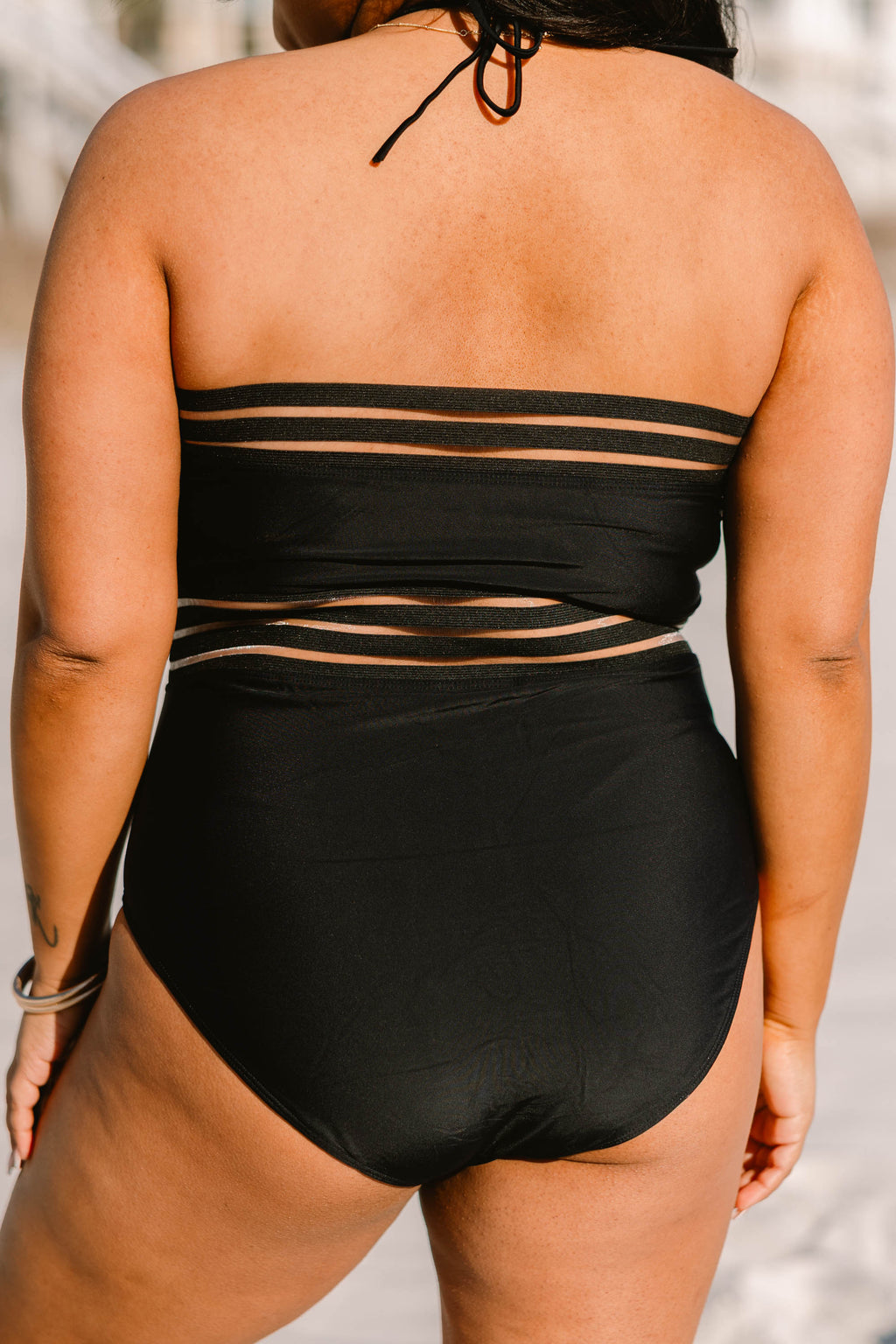 Waves Crashing Swimsuit, Black