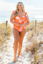 Bahama Beauty Swimsuit, Orange/Pink Floral