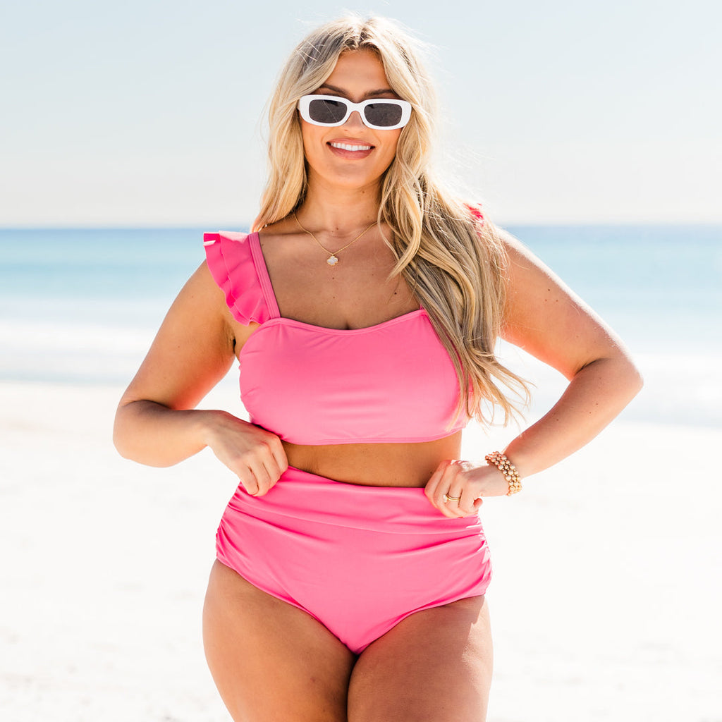 Beach Trip Swim Bottom, Candy Pink