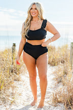 Beach Trip Swim Top, Black