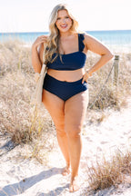 Soaking Up The Sun Swim Top, Navy