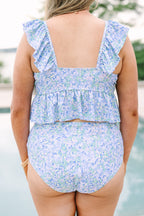 Breeze Through Paradise Tankini, Blue Floral