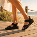 Sequin Knit Wedge Sandals – Stretch Into Summer