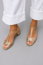 Metallic Heel Sandals
