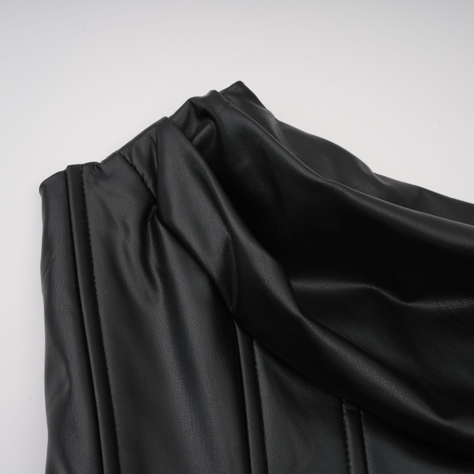 Agnes | Textured Faux Leather Off-the-Shoulder Mini Dress