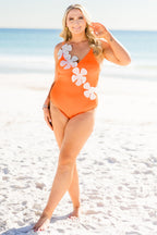 Flirty And Floral Swimsuit, Orange