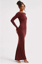 Vivienne | Sculpting Long Sleeve High Neck Open Back Maxi Dress