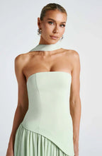 Donna | Asymmetrical Strapless Sculpted Maxi Dress