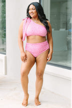 Island Allure Swim Bottom, Pink Dot