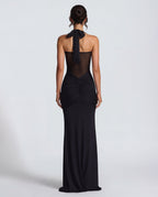 Rosabella |  Radiant Yellow Halter Neck Ruched Maxi Dress