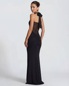 Valentina | Twisted Bust Sheer Mesh Maxi Dress