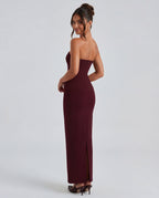 Ella | Strapless Sculpting Maxi Dress with Removable Mesh Scarf