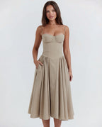 Amaria | Underwired Sweetheart Neckline Corset Midi Dress