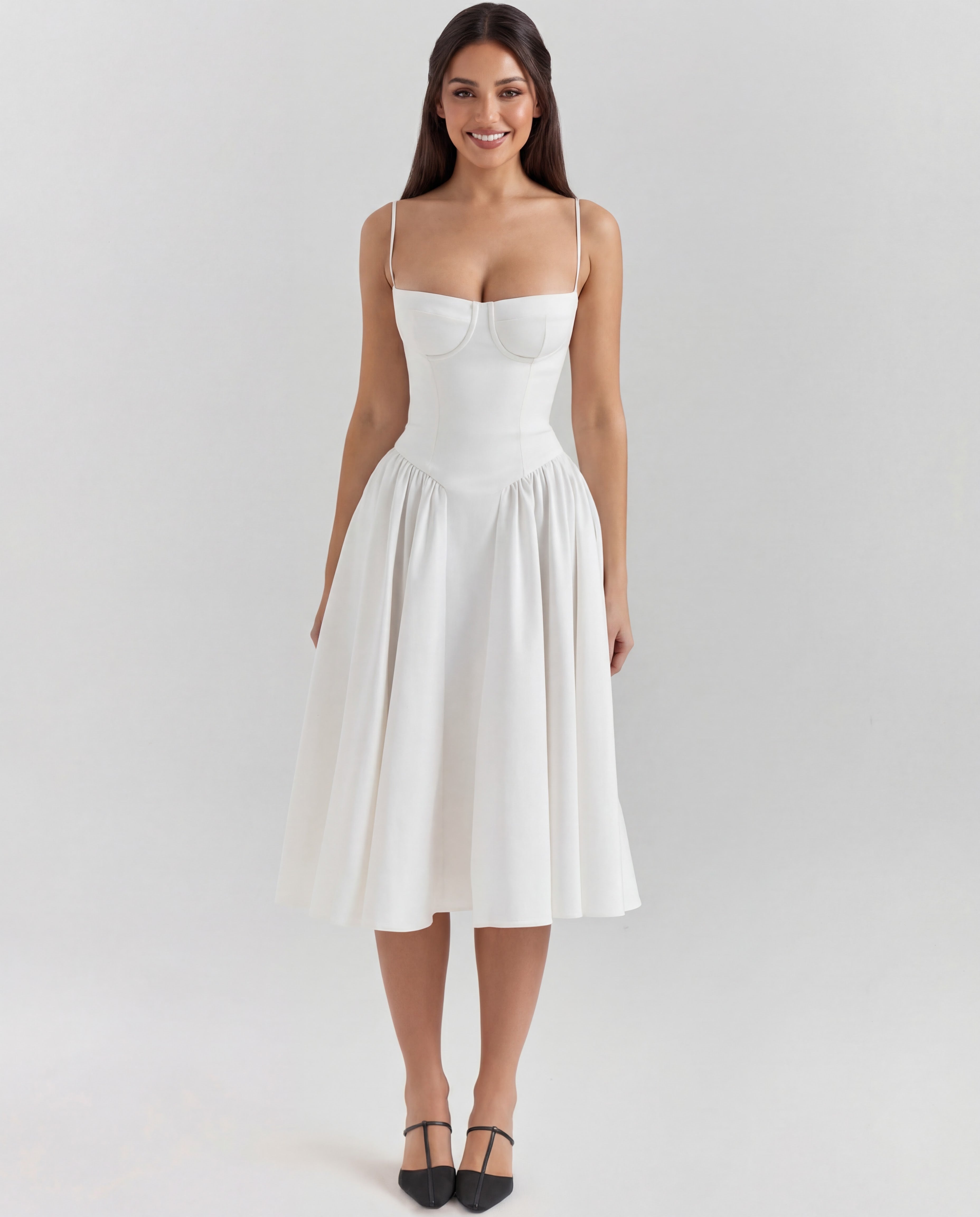 Amaria | Underwired Sweetheart Neckline Corset Midi Dress