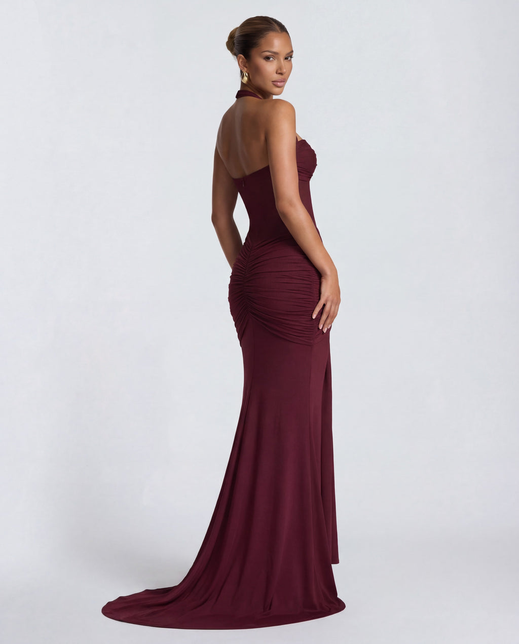 Valentina | Twisted Bust Sheer Mesh Maxi Dress