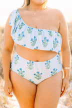 Poolside Petals Swim Bottom, Blue