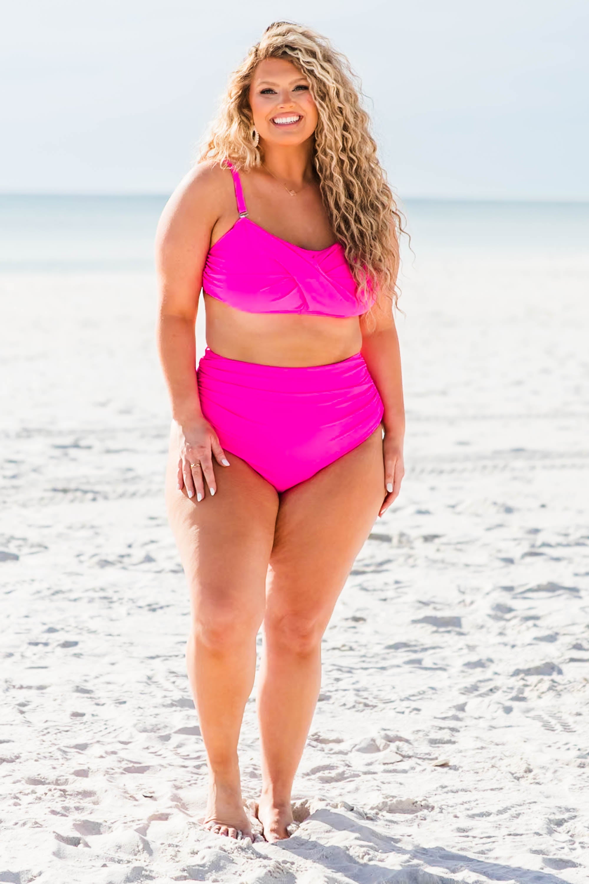 Proceed Into Paradise Swim Bottom, Neon Pink