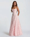 Sofia | Spaghetti Strap Straight Neckline Floral Lace Maxi Dress