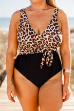 Wave Whispers Swimsuit, Leopard