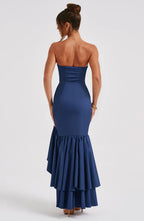 Martyna | Strapless High-Low Ruffle Maxi Dress