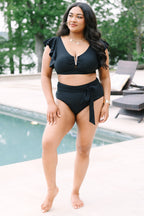 Beach Babe Swim Bottom, Black