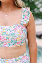 Beach Trip Swim Top, Floral Mix