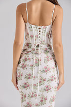 Flaws | Floral Lace Corset Bodycon Maxi Dress