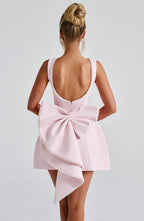 Kel | Sleeveless Pearl-Neckline Sculpted Mini Dress
