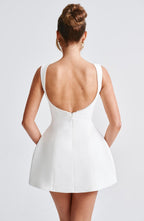 Kel | Sleeveless Pearl-Neckline Sculpted Mini Dress