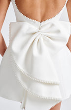 Kel | Sleeveless Pearl-Neckline Sculpted Mini Dress