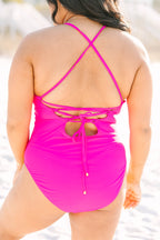Do Not Disturb Swimsuit, Hot Pink
