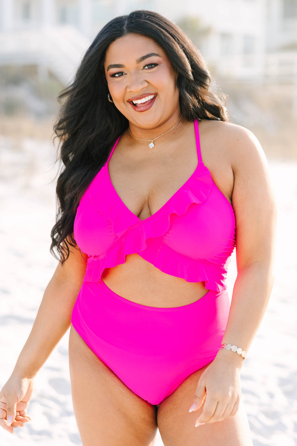 Do Not Disturb Swimsuit, Hot Pink