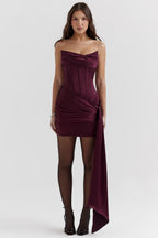 Noor | Double-Layered Draping Satin-Finish Mini Dress
