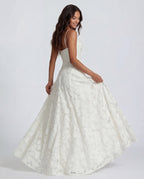 Sofia | Spaghetti Strap Straight Neckline Floral Lace Maxi Dress