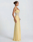 Valentina | Twisted Bust Sheer Mesh Maxi Dress
